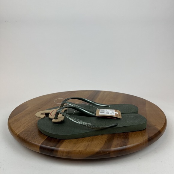 New NWT Womens Havaianas Green Casual Beach Flip Flop Thong Sandals Size 9/10 M - Picture 3 of 8